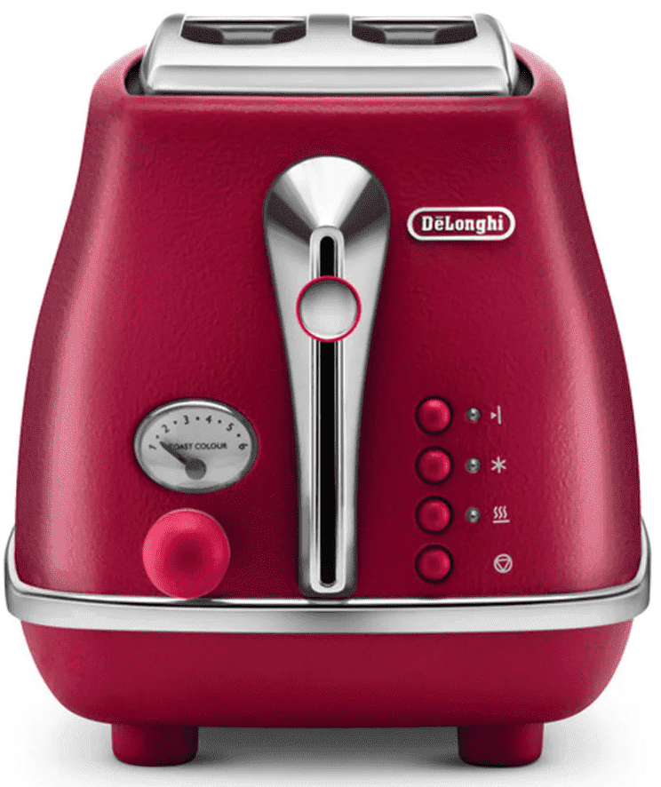 Тостер DELONGHI CTOE2103R Icona Elements 900Вт красный, Италия